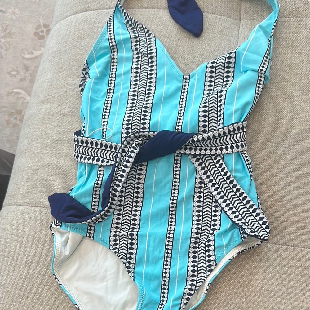Lemlem Navy and White Swimwear